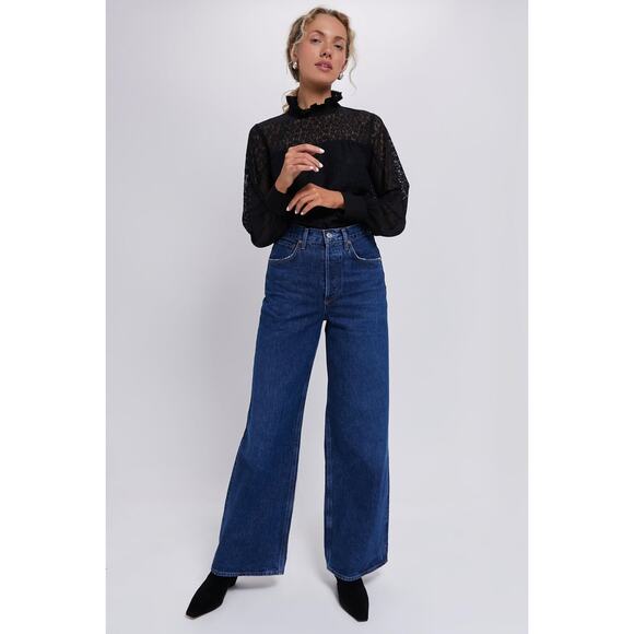 TUCKERNUCK Black Lace Rosalee Blouse Size L NWT Retail $128 Tuckernuck - Picture 4 of 8